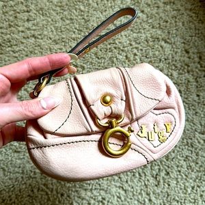 SOLD! RARE Y2K Juicy Couture leather wristlet w/charm ring!